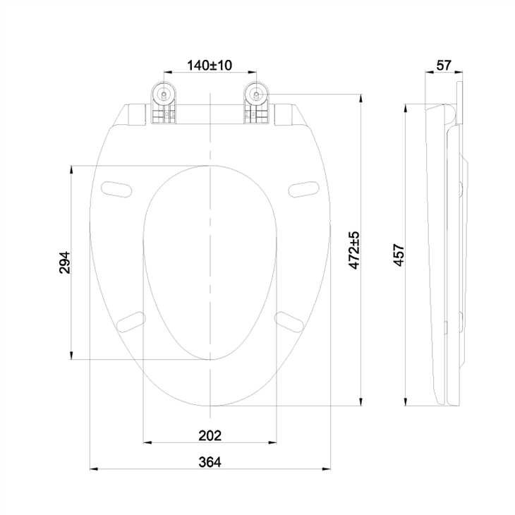 slow close easy clean toilet seat size